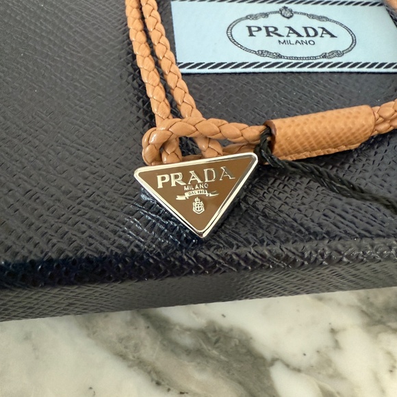 Prada 2IB288 Unisex double strand Bracelet In Brown Nappa Leather w/charm - Picture 3 of 11
